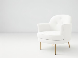 White Couch Lounge Chair for Realistic Mockup Scene