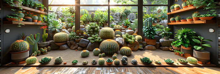 erdant Collection of Spherical Cacti A Symbol of Resilience,
A contemporary home garden typically consists of a wide variety of attractive plants - obrazy, fototapety, plakaty