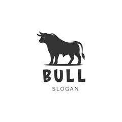 Minimalist bull silhouette logo design