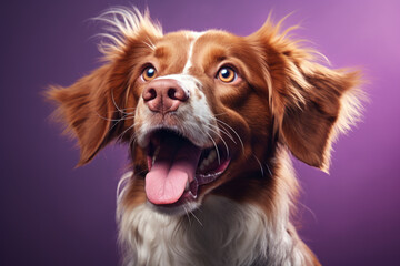 Dog with tongue sticking out and smile on its face