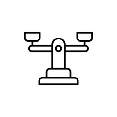 Weight scale outline icons, minimalist vector illustration ,simple transparent graphic element .Isolated on white background