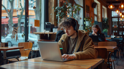 Freelancer at Remote Work Café