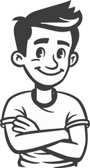 Cheerful Businessman Vector Artwork