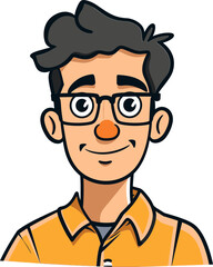 Intellectual Man Vector Graphic