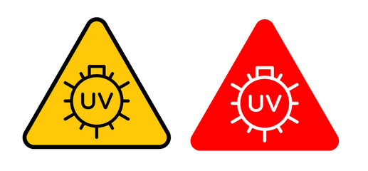 Warning for UV Light Exposure. Ultraviolet Radiation Hazard Sign. UV Safety Awareness