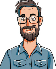 Relaxed Businessman Vector Silhouette