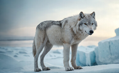 Arctic Wolf in the frozen north - 761366200