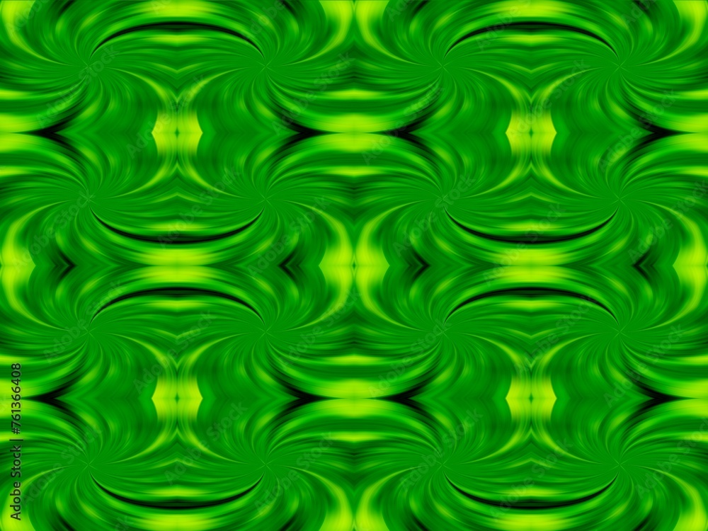 Poster green background with effect of movement, waves and rays - abstract graphic. topics: card, abstracti