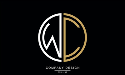 WC, CW Abstract Letters Logo Monogram Design Vector - obrazy, fototapety, plakaty