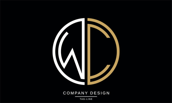 WC, CW Abstract Letters Logo Monogram Design Vector