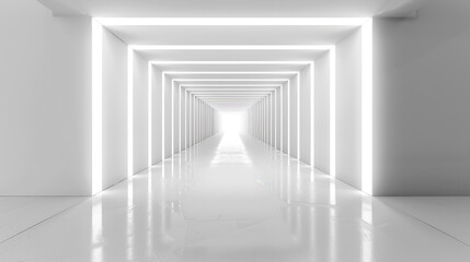 Abstract background white square tunnel