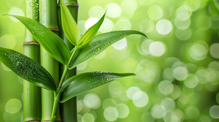 Fototapeta na wymiar bamboo background close up сreated with Generative Ai