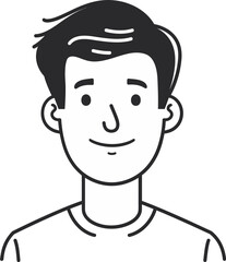 Thoughtful Man Vector Portrait