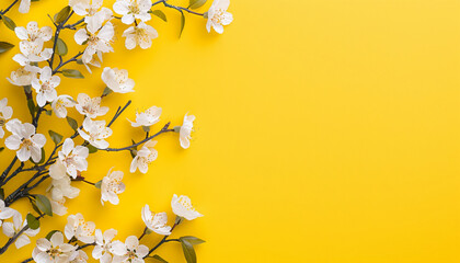 yellow background with white flowers