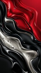 Dynamic 3d abstract business background in red and black tones with modern design elements