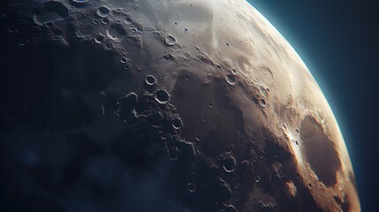 half moon background. lunar surface and lunar texture