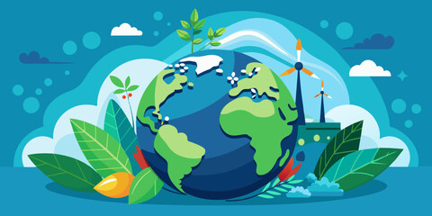 Fototapeta premium world globe planet earth background banner sustainable environment ecology nature regeneration eco friendly green energy care for nature esg concept 