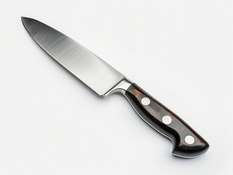 kitchen knife isolated on white. Generative Ai.