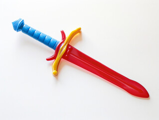 toy sword isolated on white, top view. Generative Ai.