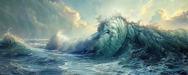 breaking waves - obrazy, fototapety, plakaty