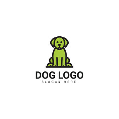 Simple green dog logo with brand name