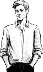 Hipster Culture Man Vector Artwork