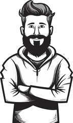 Obraz premium Music Enthusiast Man Vector Image