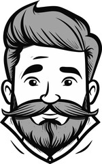 Adventure Sports Enthusiast Man Vector Drawing
