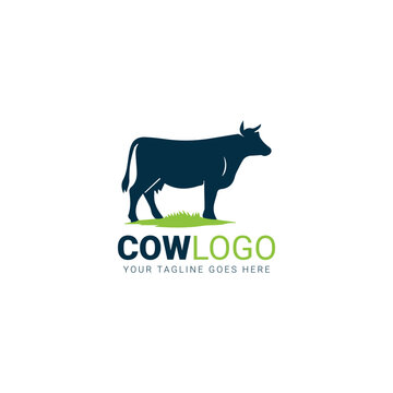 Cow logo with grass at the bottom