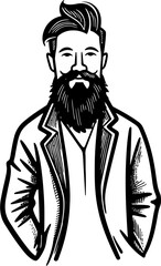 Music Concert Fan Man Vector Drawing