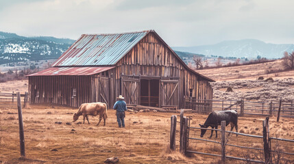 rural agricultural barn scenery.