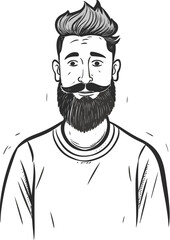 Outdoor Camping Adventure Man Vector Drawing