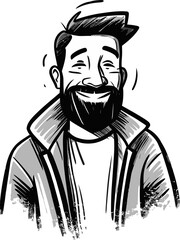 Inspirational Speaker Man Vector Portrait