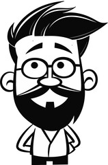 Vintage Retro Fashion Hipster Man Vector Illustration