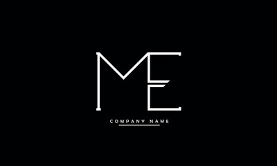 ME, EM, M, E Abstract Letters Logo Monogram