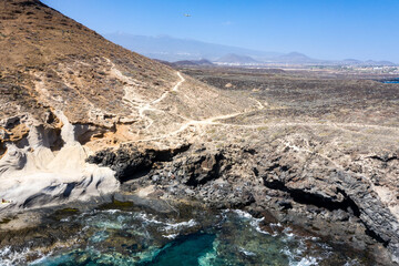 Aerial View of Montana Amarilla with Coastal Landscape, Tenerife