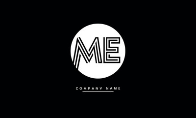 ME, EM, M, E Abstract Letters Logo Monogram