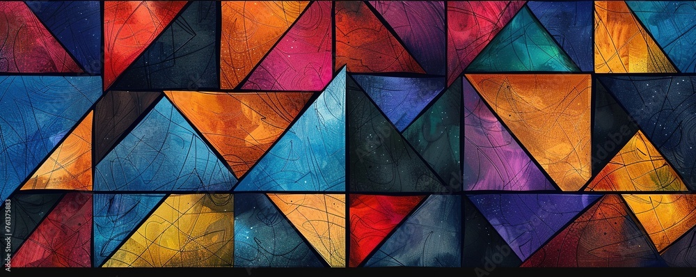 Poster tangram black game box pattern.