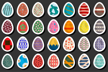 Illustration on theme celebration holiday Easter with hunt colorful bright eggs