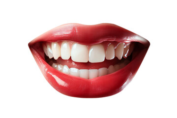 Naklejka premium Abstract cutout smiling mouth collage element. Trendy design element