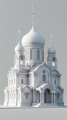 Orthodox temple. 3d rendering. - obrazy, fototapety, plakaty
