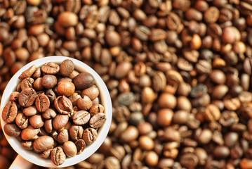 organic coffee beans background