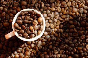 coffee beans in a cup