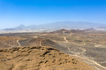 Aerial View from Montana Amarilla of Surrounding Volcanoes, Tenerife