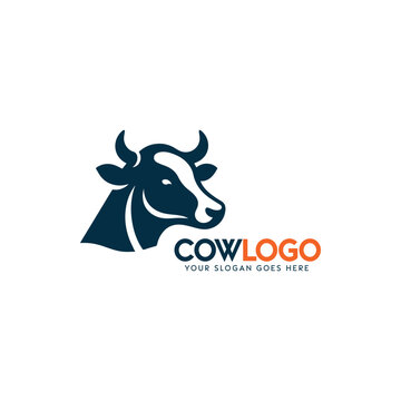 Profile of a cow in a modern logo design