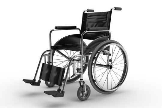 3d wheelchair on white background