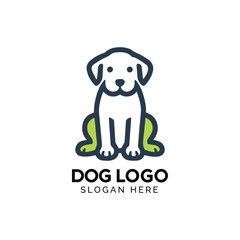 Cute sitting dog with a minimalist design