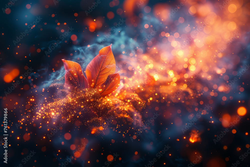 Aufkleber a vibrant thought bubble bursting into smaller fragments, visualizing the dynamic exchange of ideas.