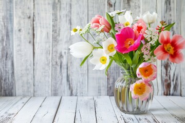 Spring Bouquet in Sunlit Rustic Charm