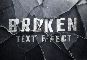 Fototapeta na wymiar Smashed And Broken Glass Text Effect Mockup. Generative Ai
